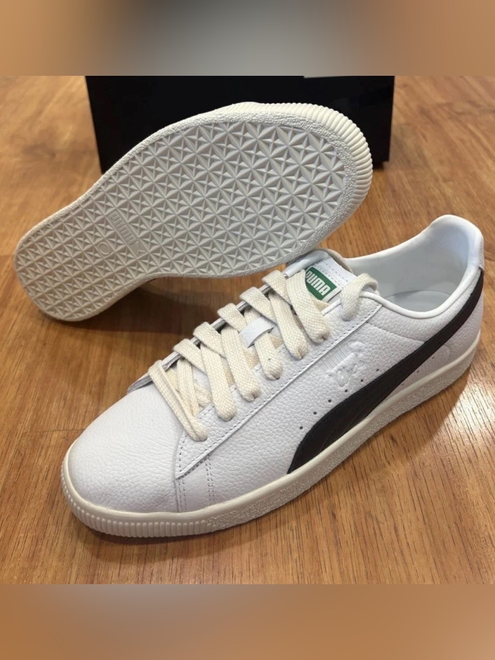 PUMA Clyde Leather Mens Low Top Sneakers ShoesWhite 398703-01 New Sz 9.5, 10